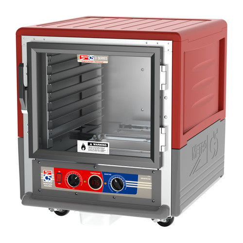 C5™ 3 Series Undercounter Red Insulation Armour™ Moisture Heated Cabinet w/ (10) Pan Capacity, Lip Load Slides, Clear Door, 120v