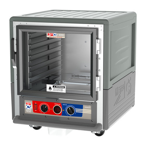 C5™ 3 Series Undercounter Grey Insulation Armour™ Moisture Heated Cabinet w/ (10) Pan Capacity, Lip Load Slides, Clear Door, 120v