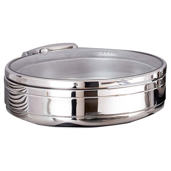 Radiance 6 qt. Round Induction Chafer, Glass Cover, Stainless Steel
