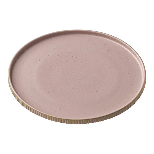 Nara Flat High Rim Plate, 8-1/4", Rose