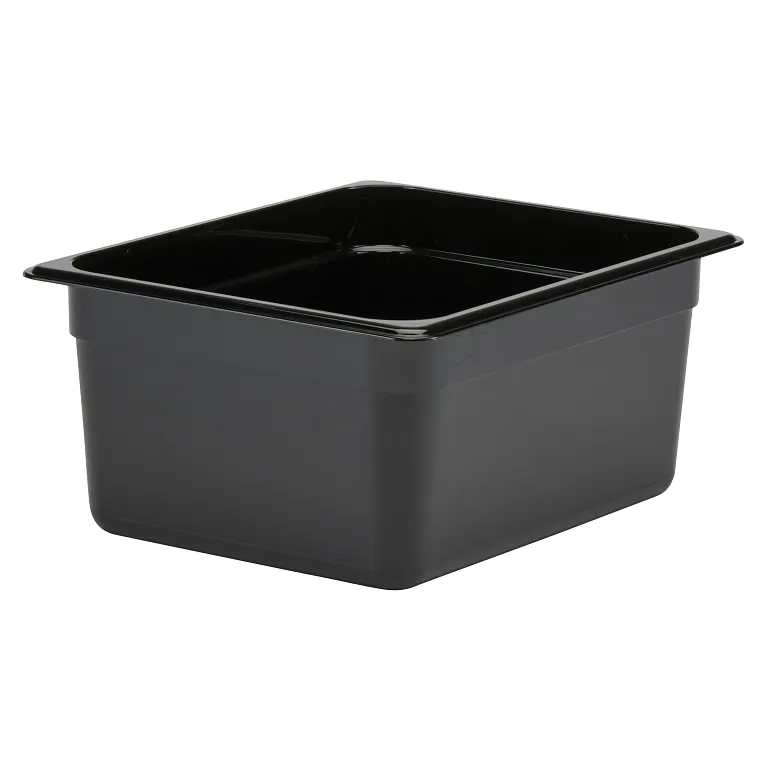 Camwear® 9.4 qt. 1/2 Size Black Polycarbonate Food Pan