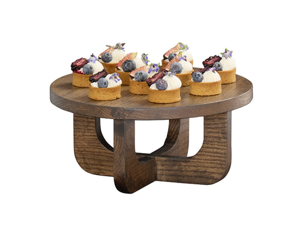 Melrose 12" Round Wood Display Riser, 6"H
