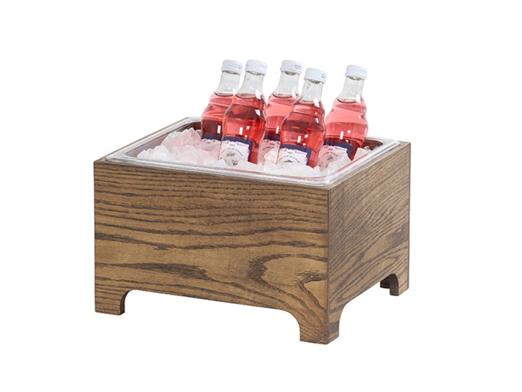 Melrose 11" x 13.25" Wood Ice Housing Beverage Display