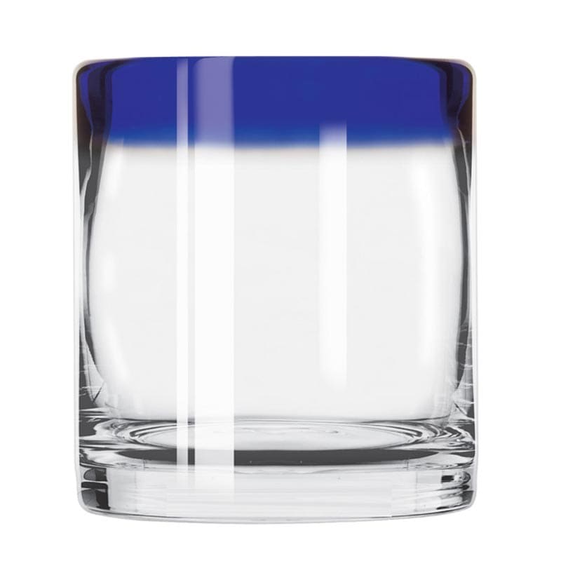 Aruba 12 oz. Rocks Glass with Cobalt Blue Rim