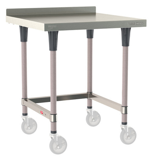 TableWorx Worktable, 30"W x 30"D, adjustable height, 2"H backsplash, epoxy coated legs