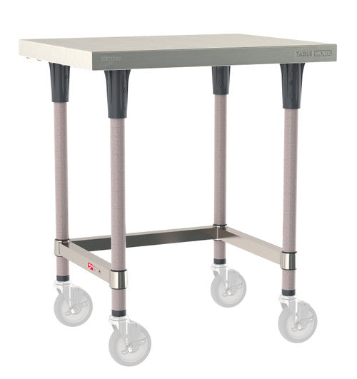 TableWorx Worktable, 30"W x 24"D, adjustable height, epoxy coated legs