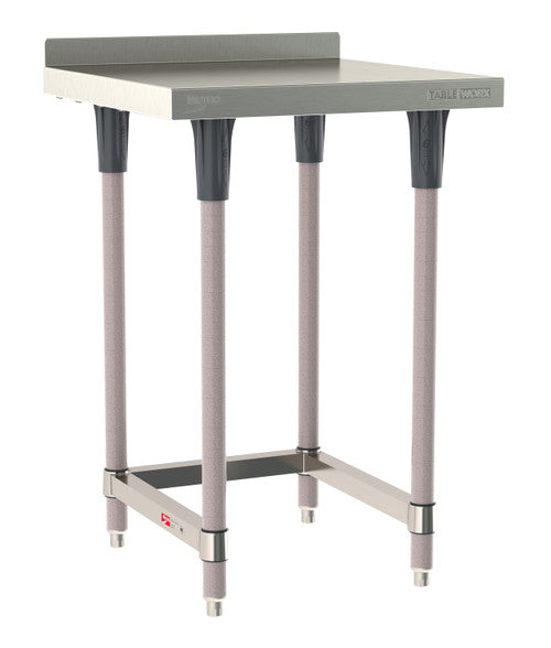 TableWorx Worktable, 24"W x 24"D, adjustable height, 2"H backsplash, epoxy coated legs