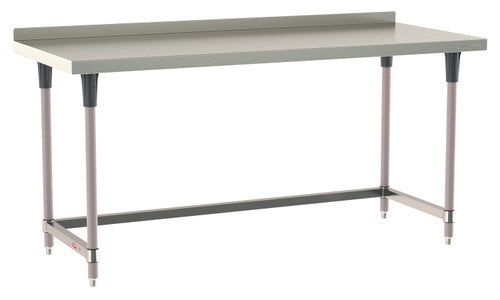 TableWorx Worktable, 72"W x 30"D, adjustable height, 2"H backsplash, epoxy coated legs