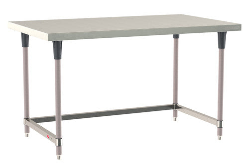 TableWorx Worktable, 60"W x 36"D, adjustable height, epoxy coated legs