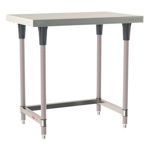 TableWorx Worktable, 36"W x 24"D, adjustable height, epoxy coated legs