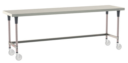TableWorx Worktable, 96"W x 24"D, adjustable height, epoxy coated legs