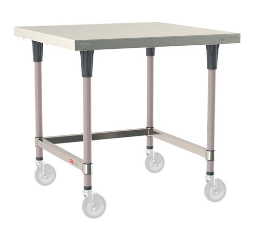 TableWorx Worktable, 36"W x 36"D, adjustable height, epoxy coated legs