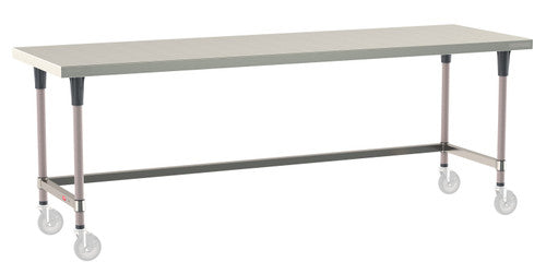 TableWorx Worktable, 96"W x 30"D, adjustable height, epoxy coated legs
