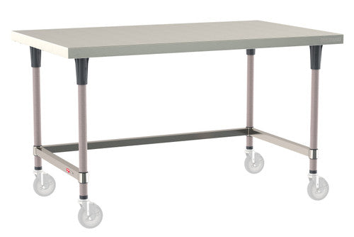 TableWorx Worktable, 60"W x 36"D, adjustable height, epoxy coated legs