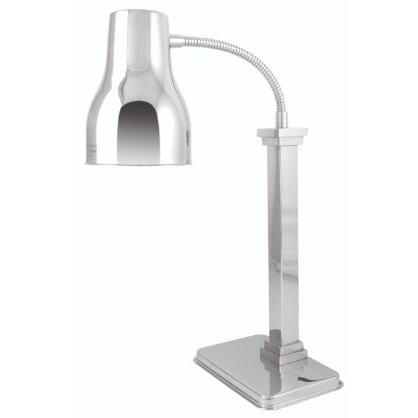 Single Heat Lamp 250W Adjustable Neck Stainless Steel Polished