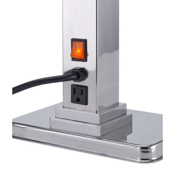 Single Heat Lamp 250W Adjustable Neck Stainless Steel Polished