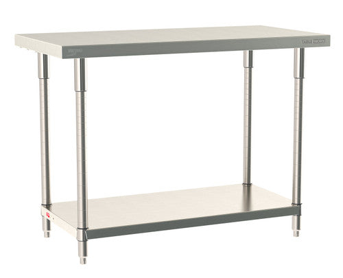 TableWorx Worktable, 48"W x 24"D, adjustable height, undershelf