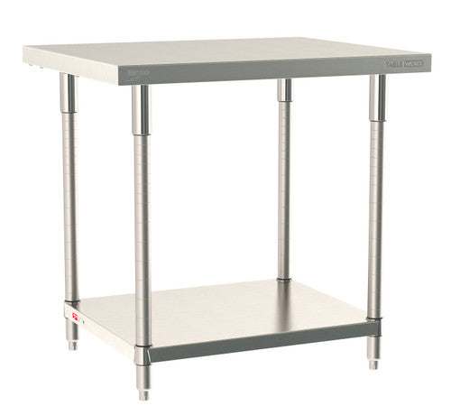 TableWorx Worktable, 36"W x 30"D, adjustable height, undershelf