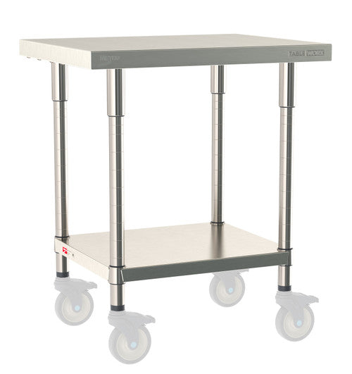 TableWorx Worktable, 30"W x 24"D, adjustable height, undershelf