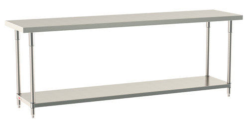 TableWorx Worktable, 96"W x 24"D, adjustable height, undershelf