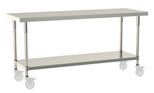 TableWorx Worktable, 72"W x 24"D, adjustable height, undershelf