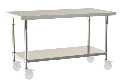 TableWorx Worktable, 60"W x 30"D, adjustable height, undershelf
