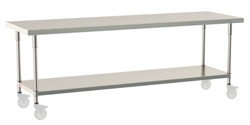 TableWorx Worktable, 96"W x 30"D, adjustable height, undershelf