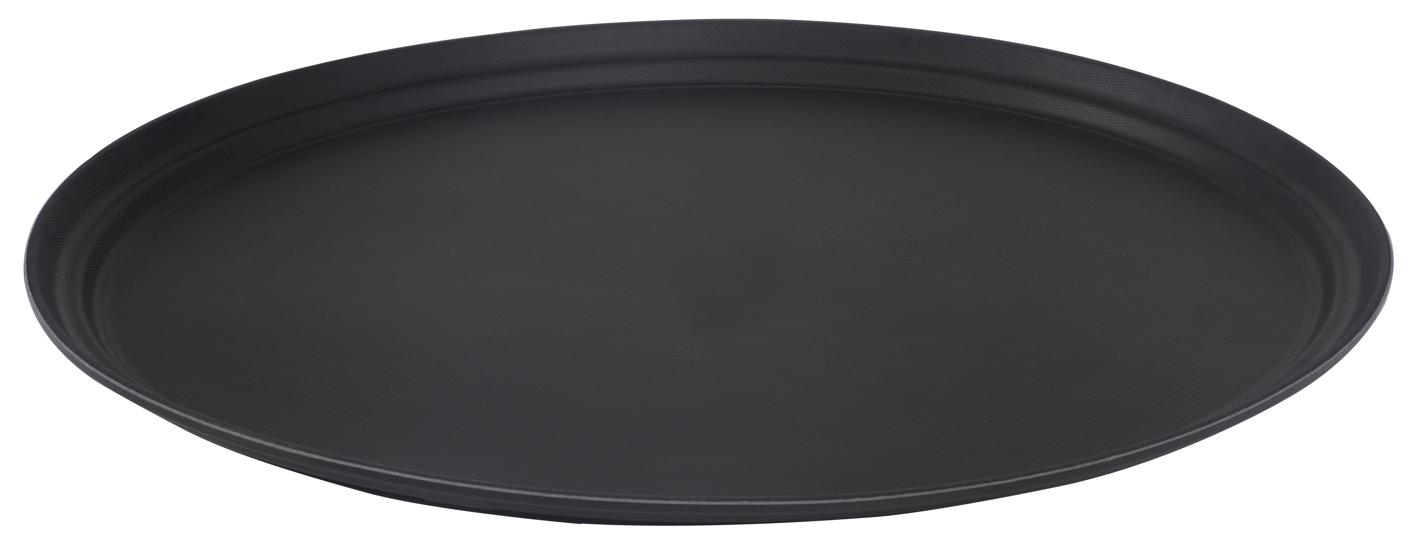 Serving Tray Rubber Lined, 27" Oval, Black, Fiberglass