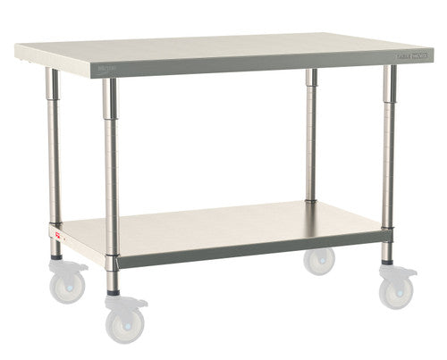 TableWorx Worktable, 48"W x 30"D, adjustable height, undershelf