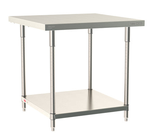 TableWorx Worktable, 36"W x 36"D, adjustable height, undershelf