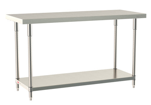TableWorx Worktable, 60"W x 24"D, adjustable height, undershelf