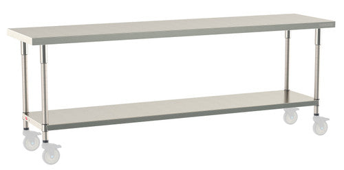TableWorx Worktable, 96"W x 24"D, adjustable height, undershelf