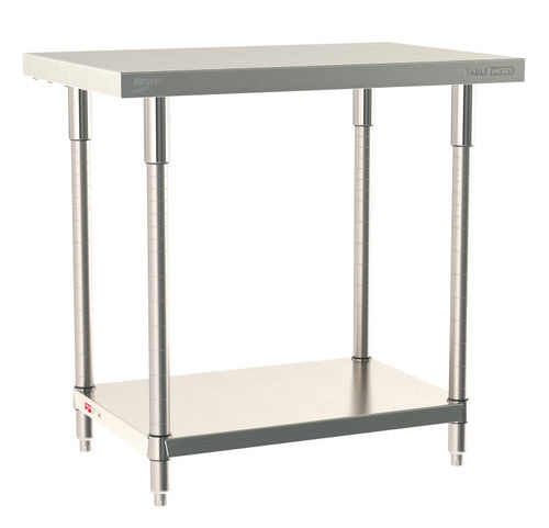 TableWorx Worktable, 36"W x 24"D, adjustable height, undershelf
