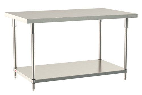 TableWorx Worktable, 60"W x 36"D, adjustable height, undershelf