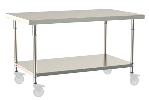 TableWorx Worktable, 60"W x 36"D, adjustable height, undershelf
