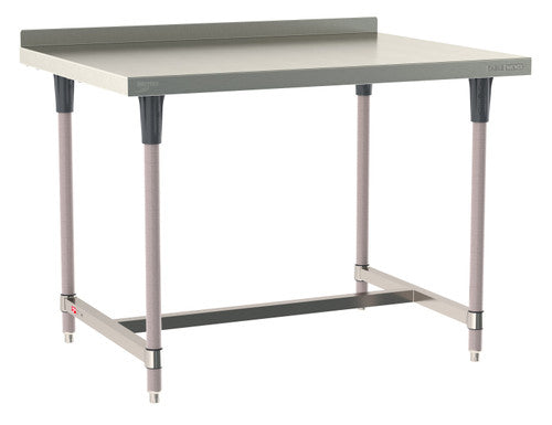 TableWorx Worktable, 48"W x 36"D, adjustable height, 2"H backsplash, epoxy coated legs