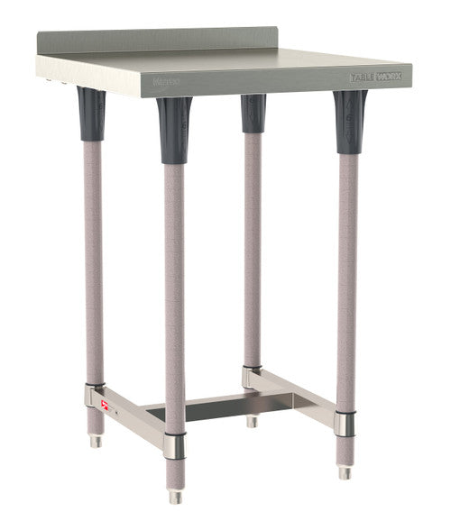 TableWorx Worktable, 24"W x 24"D, adjustable height, 2"H backsplash, epoxy coated legs
