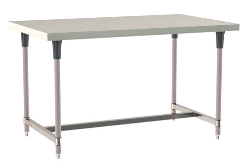 TableWorx Worktable, 60"W x 36"D, adjustable height, epoxy coated legs