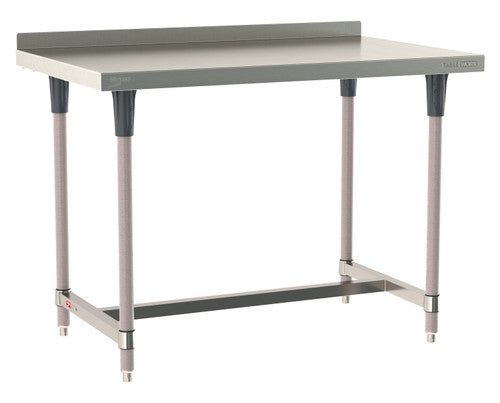 TableWorx Worktable, 48"W x 30"D, adjustable height, 2"H backsplash, epoxy coated legs