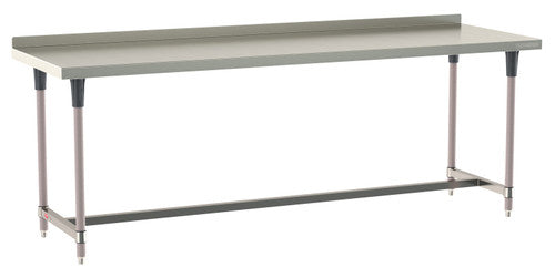 TableWorx Worktable, 96"W x 30"D, adjustable height, 2"H backsplash, epoxy coated legs