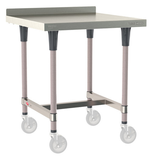 TableWorx Worktable, 30"W x 30"D, adjustable height, 2"H backsplash, epoxy coated legs