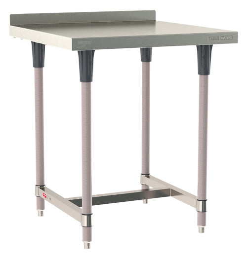 TableWorx Worktable, 30"W x 30"D, adjustable height, 2"H backsplash, epoxy coated legs