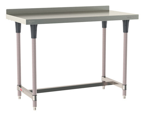 TableWorx Worktable, 48"W x 24"D, adjustable height, 2"H backsplash, epoxy coated legs