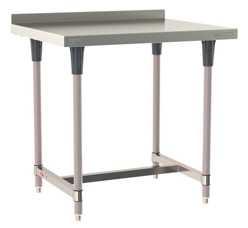 TableWorx Worktable, 36"W x 30"D, adjustable height, 2"H backsplash, epoxy coated legs