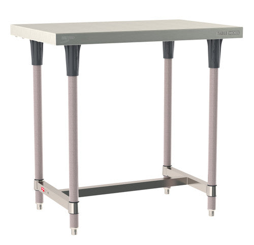 TableWorx Worktable, 36"W x 24"D, adjustable height, epoxy coated legs