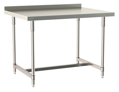 TableWorx Worktable, 48"W x 36"D, adjustable height, 2"H backsplash