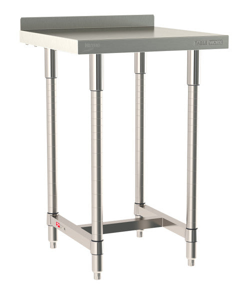 TableWorx Worktable, 24"W x 24"D, adjustable height, 2"H backsplash