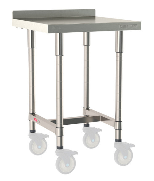 TableWorx Worktable, 24"W x 24"D, adjustable height, 2"H backsplash