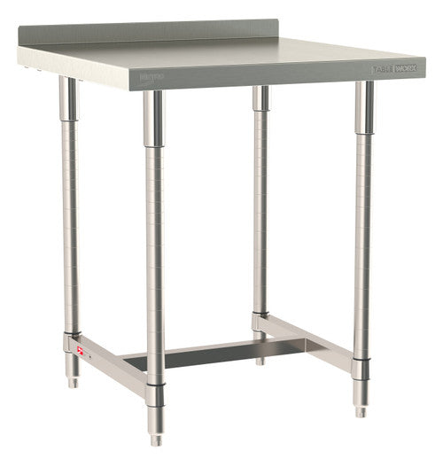 TableWorx Worktable, 30"W x 30"D, adjustable height, 2"H backsplash