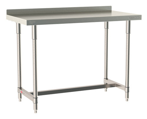 TableWorx Worktable, 48"W x 24"D, adjustable height, 2"H backsplash